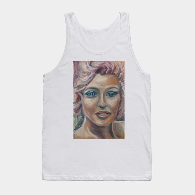 Portrait Marilyn Monroe in pink Tank Top by Begoll Art